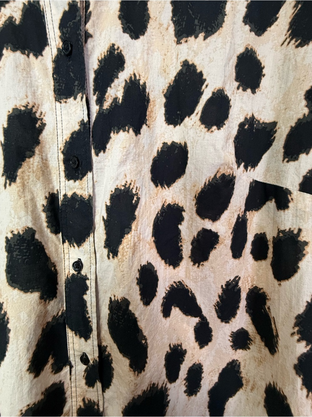 H&M Leopard Print Button-Up Tunic Shirt Dress - Animal Print - Picture 6 of 11